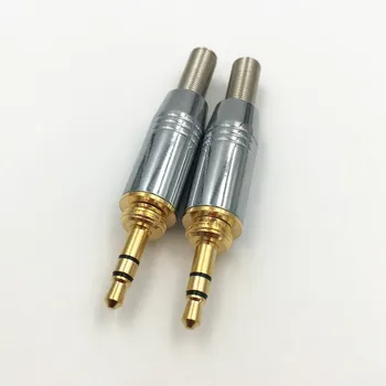 10buc Placat cu Aur 3.5 mm Stereo Plug de sex Masculin Surub de 4mm Audio pentru Căști Cablu Adaptor Conector