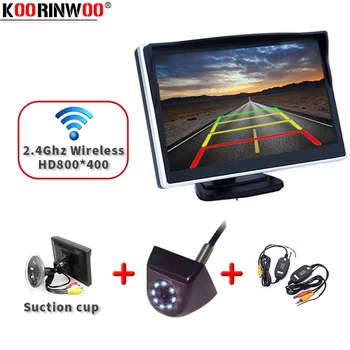Koorinwoo Ultra HD IR Lumina din Spate Vedere aparat de Fotografiat Impermeabil Wireless, Parcare Sistem 5Ich Display LCD Dispozitiv ventuza Ecran de Monitor