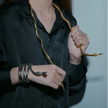 Instrumente mortale Orasul Oaselor Isabelle Șarpe Șarpe Brățară Colier Curbat Indesata Întinde Retro Snake Bang Collier Femme