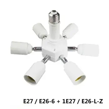 E26 E27 7 in 1 cu LED Becuri cu Soclu Adaptor Splitter, Lampă Standard Titular de Bază Converter pentru Acasă Iluminat Comercial
