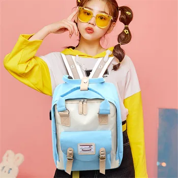 Culoare de Contrast Femei Rucsac Impermeabil Oxford stil coreean Școală geanta de umar pentru Fete de călătorie laptop backbag Mochila
