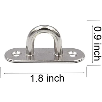 1.8 x 0.6 Inch din Oțel Inoxidabil Cârlig Plafon Pad Ochi Placa Hardware Marine Staple Cârlig Buclă Șuruburi de Montare 15 Buc