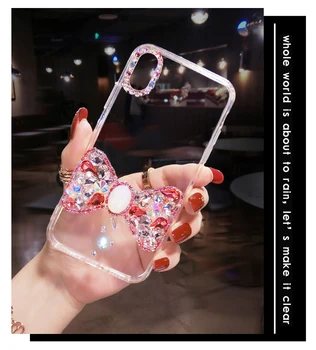 Moda Bling Diamant Drăguț Mare Bowknot Cristal Caz Acoperire Pentru Samsung Galaxy Nota 20 10 9 8 S20 Ultra S10E S10 S9 S8 Plus