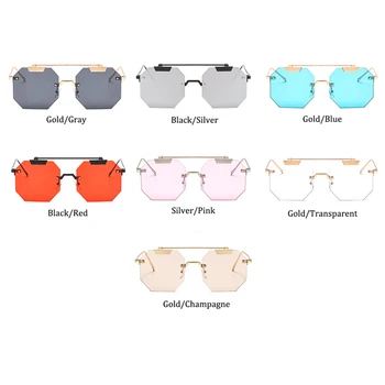 Unic fără ramă Pătrată ochelari de soare Femei clar nuante Trendy transparent ochelari de soare femei 2020 brand de lux Ochelari