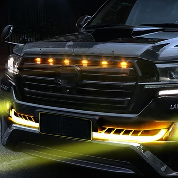 Styling auto LED Amber Grila Mark lumina Grila Fata Lumină Grill Lampa Pentru Toyota Land Cruiser 200 2016 2017 2018 2019 2020
