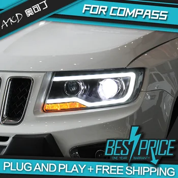 AKD Masini Styling Faruri Pentru Jeep Compass 2012-Faruri LED, lumini Bi-Xenon Fascicul proiectoare Ceata angel eyes Auto