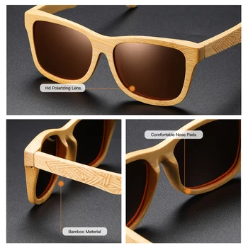EZREAL Design de Brand Naturale, lucrat Manual din Lemn de Bambus Ochelari de Lux ochelari de Soare Polarizat de Lemn Oculos de sol masculino