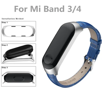 2021 Nou Curea din Piele pentru Xiaomi Mi Band 4 3 Curea pentru Mi Band 4 3 Pulseira Mi Band 4 Brățară pentru Mi Band 4 Correa Mi Band 3