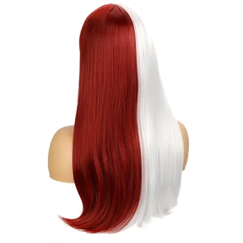 WEILAI păr lung și roșu și alb peruci rezistente la Căldură sintetice cosplay peruci pentru femei