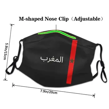 Reutilizabile Maroc Flag Gura Masca Masca Bărbați Femei Anti-Ceață Capac Protecție Praf Respirat Gura Mufla