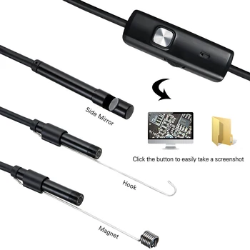 HD 1200P C USB Endoscop Semi Rigid Cablu rezistent la apa Lentile 8mm, 8 Led-uri Reglabile Lumina pentru Endoscop Camera Pentru Android Telefon și PC