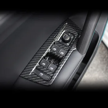 Masina ușa de sticlă de ridicare panou de comutare decor fibra de carbon autocolant accesorii Pentru VW Volkswagen Tiguan mk2 2016 2018 2019 2020