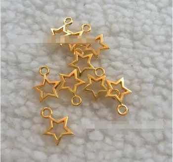 200pcs epocă gol steaua pandantiv culoare aur aliaj Pandantiv DIY Stil European constatările de bijuterii