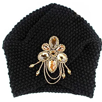 YRRETY Toamna Iarna Cald Femei Împletite Turban Cap Pălăria de Diamant cu Gluga Capace de Tricotat Lână de sex Feminin Chelioși Întinde Frizură