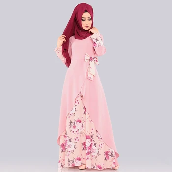 WEPBEL Arab din Dubai Femei Maxi Rochie Musulman Maneca Lunga Personalizat Populară Split Larg Halat de Arc Slim Fit Imprimare Abaya Leagăn Rochii