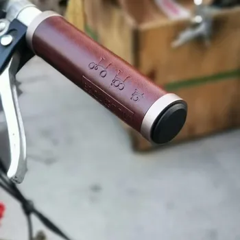 Bicicleta piele mânere de blocare manual 95 / 120mm mâner pentru brompton bicicleta BMX universal din piele mânere 3 culori