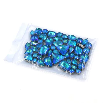 Transport gratuit 50pcs/sac de amestecat forma de cristal pietre de sticlă de Lac Albastru AB faltback coase pe pietre diy accesorii de îmbrăcăminte