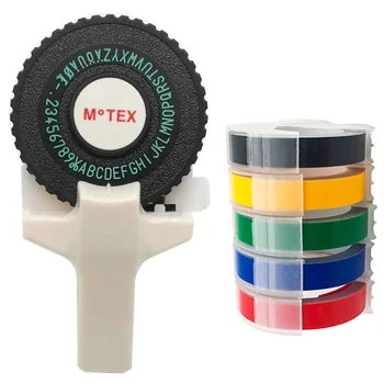 Alb-crem Motex E101 Manual Label Maker DIY de Mână Decorative Manual Scris de 9mm relief 3D din plastic PVC eticheta banda