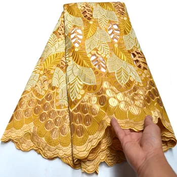 5 metri Grele Bogat Austria dantela de cea Mai buna Calitate Alb African Handcut tesatura de bumbac la Modă tradițional de Celebrare a purta