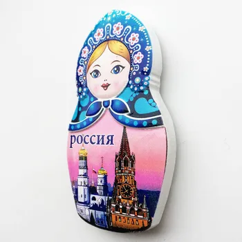Rus Creative 3D Turism Cadou Comemorative Rășină Magnet Păpușă Matryoshka Pocchr Frigider Autocolante pentru Decor Acasă