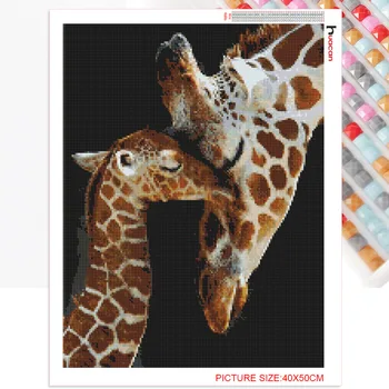 Huacan DIY Diamant Accesorii Pictura Girafa Patrat/Rotund Plin de Diamante Broderie Kit Complet de Animale Decor Acasă
