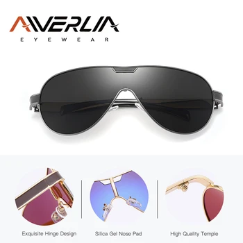 AIVERLIA Bărbați ochelari de Soare Polarizati pentru Bărbați Ochelari Om ochelari de soare Brand Design Oglindă Lentile de Aur Negru Oculos Masculino AI55