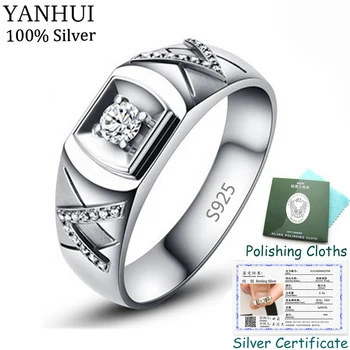 Cu Certificatul Unic V Design Original Argint 925 Inele de Cuplu Bijuterii 0.5 ct Diamant Benzile de Nunta Pentru Femei Barbati CER077