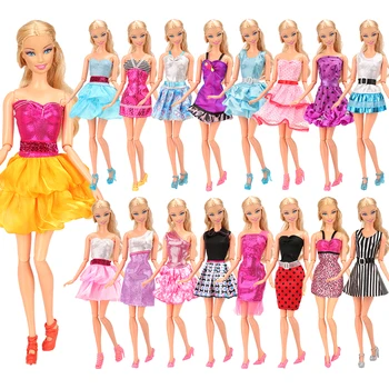Moda Handmade 12 buc/lot Papusa Accesorii Copii Jucarii Aleatoare Haine Papusa Rochie de Fuste Pentru Barbie Dressing Mai bun Cadou Pentru Fata