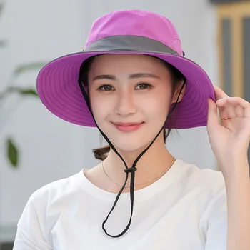 LAFEITE Safari Pălării de Soare Pentru Femei de Vara Margine Largă UV UPF Coada de cal în aer liber, Vânătoare, Pescuit, Drumeții Pălărie Femei 2019