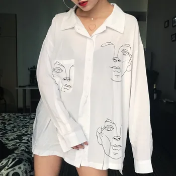 Moda Femei Barbati Bluza Camasa Noua Fata pentru Topuri Cuplu Tricouri Femei Imprimate Îmbrăcăminte