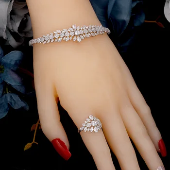 TIRIM Dubai Lux de Mireasă Elegant Set Colier pentru Femei Zirconiu Cubi de Nunta Seturi de Bijuterii Pentru Mirese, Accesorii jewelri