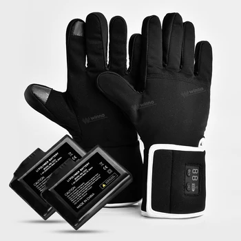 Iarna Încălzire Electrică Mănuși cu piele de Oaie Trei moduri de Termostat Încălzit Manusi pentru Femei Barbati Windproof Touch Ecran Mănuși