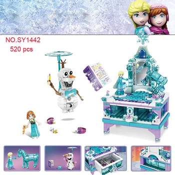 Frozen Film Clasic Seria Elsa de Creatie Cutie de Bijuterii Bloc DIY Copii Jucărie Cadou compatibil 41168