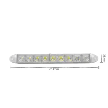 2Pair 9LEDs rezistent la apa de Zi Lumina DRL LED-uri Auto Semnal Extern de Lumină 12V Alb Lampă de Ceață pentru Rulote Remorci de Camioane