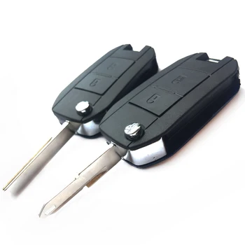 2 Butonul Pentru Peugeot 307 206 207 Pentru Citroen C2 Modificat de la Distanță Cheie Shell Fob Flip Pliere Cheie de Masina Capac Caz Cu lama Netaiata