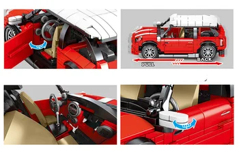 SEMBO Technic Seria Roșie MINI Cooper Trage Înapoi de Viteză Masina Blocuri 557pcs Jucării Vehicul de Oraș Cărămizi Jucării pentru Băieți