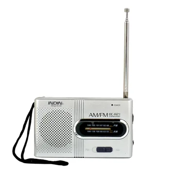BC-R21 Acasă Portabil Retro AM/FM Radio fm Jack pentru Căști Construit în Difuzor Robust Portabile Usoare, Ultra Subțire (Argint)