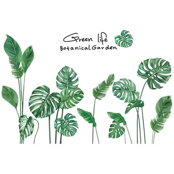 Planta verde Frunze de Autocolante de Perete DIY Frunze de Palmier Murală Decalcomanii pentru Camera de zi Dormitor Bucatarie Decor Acasă