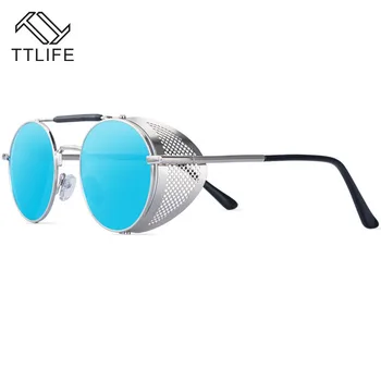 TTLIFE Clasic Steampunk ochelari de Soare Femei Cadru Metalic Rotund Epocă Ochelari de Soare Femei bărbați Ochelari de Protecție UV
