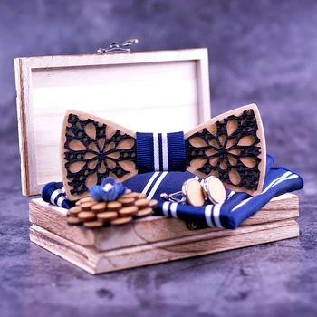 Papion din lemn de Oameni Mozaic Cravata Băiatului Bărbați Accesorii Petrecere de Nunta Cadouri de Craciun Lemn Gât Purta pentru Barbati Femei Cravată SET