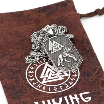 Viking Odin Logo-Ul World Arborele Colier Pandantiv Mascul De Lup Accesorii Din Oțel Inoxidabil Lanț Retro Moda Bijuterii Cadou Dropshipping