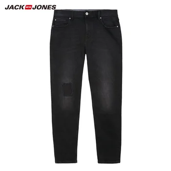 JackJones Bărbați Vintage Streetwear Gaură Conică Casual, Blugi Negri| 220132546