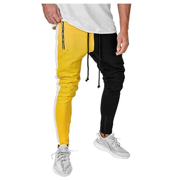 Bărbații de sex masculin hip-hop cu dungi Pantaloni Casual Respirabil Vrac Pantaloni Lungi de blugi de Moda Slim Sport Buzunar Picioare Pantaloni