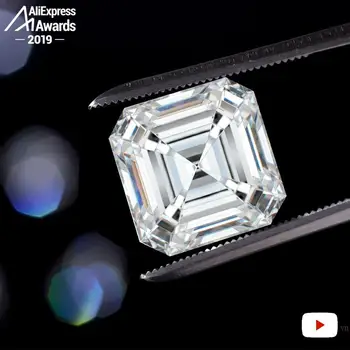 8mm 2 carate asscher tăiat Diamant Inel S925 argint fin propunere nunta aniversare da, am făcut logodna