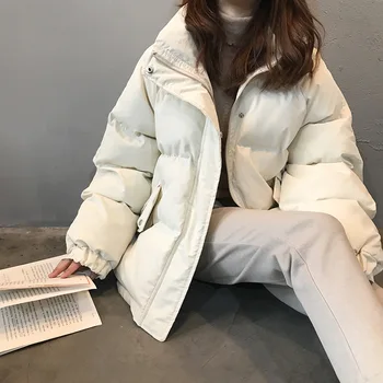 2020 Noi de Iarna pentru Femei cu Jacheta Haina Stil coreean Bej Căptușit Puffer Hanorace Casual Roz Ropa Mujer Invierno Haine pentru Femei