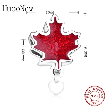 Se potrivesc Original Pandora Bratara Argint 925 Email Rosu Canada Flag Frunze de Arțar Dragoste Șirag de mărgele Pentru a Face Berloque DIY