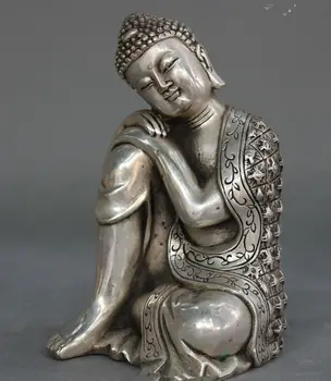 Tibet Budismul Tibetan Argint Locul Somn Shakyamuni Buddha Sakyamuni Statuie