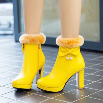 Cizme de iarna pentru femei zapatos de mujer 2019 Cald Plus Pantofi de sex Feminin Pufos Roz Glezna Botas Doamnelor din Piele Dressing Papuceii Bot