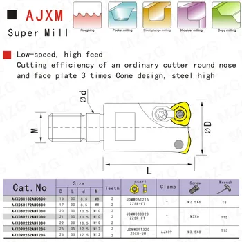 MZG AJX 06 08 09 Strung CNC de Prelucrare Modular JOMW Carbură de a Introduce Șurubul În Rapid Hrănirea ToolEnd freze