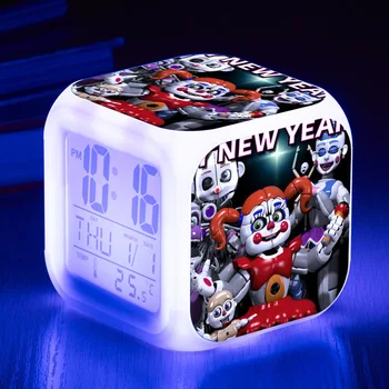 2019 Noi Cinci Nopți La lui Freddy 7color LED Ceas Deșteptător FNAF Bonnie, Foxy, Freddy Fazbear Urs Ceas Lumina de Noapte Ceasuri Ceas jucarii